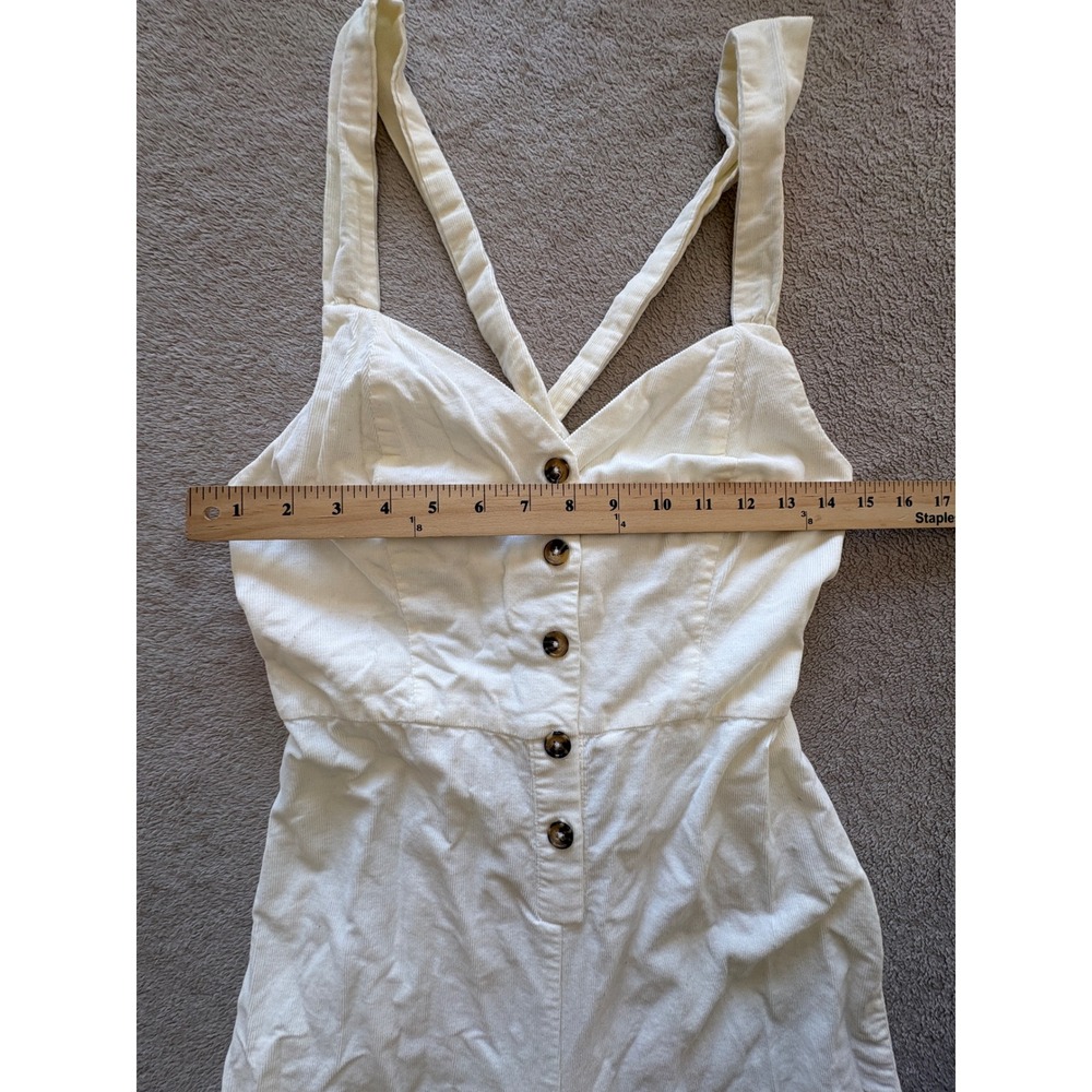 Knot Sisters Cream Wide Leg Button Front Jumpsuit Women's Size Small - Picture 3 of 10